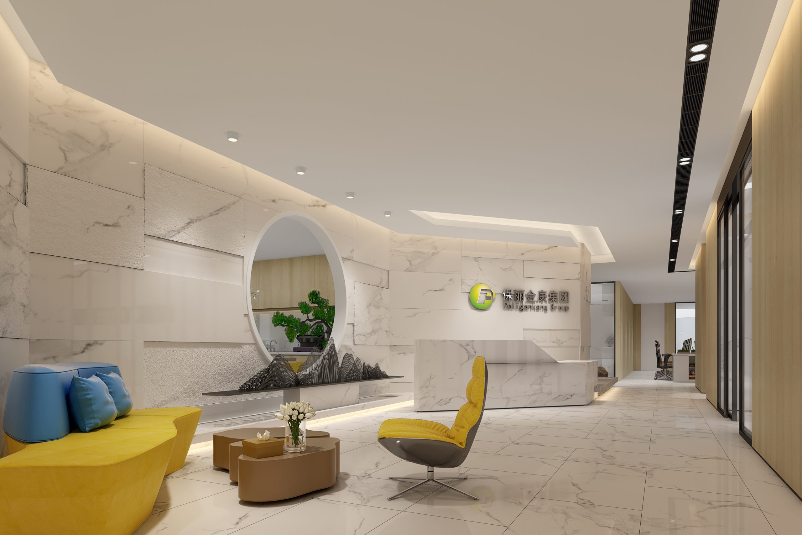 Companys front desk renderings:The original company’s front desk should be designed like this! I only know…