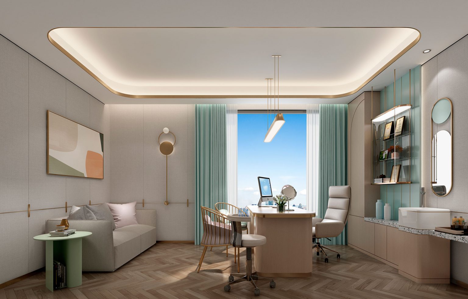 How to make full use of space to design renderings of doctors' offices