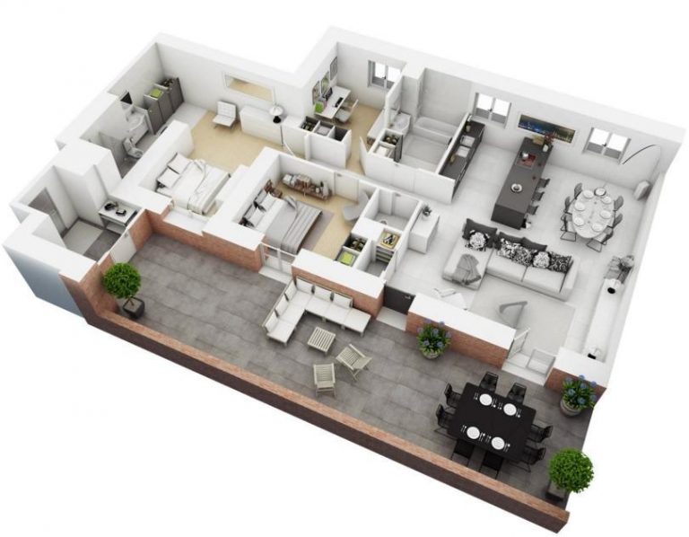 best 3d floor plan, rendered floorplan